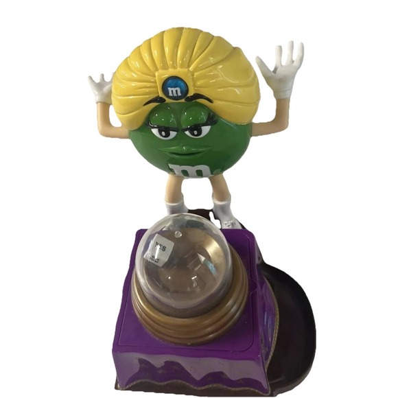 M&M's Green Fortune Teller Candy Dispenser 8 1/2" From 2008 - Picture 1 of 11
